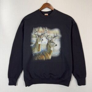 Vintage Deer Buck Crewneck Sweatshirt XL Fruit of the Loom Best 90s Wildlife